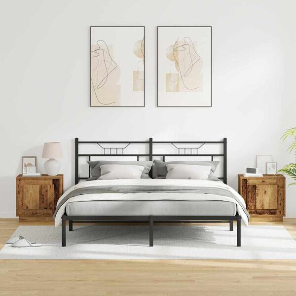 vidaXL Нощен шкаф 2 pcs Старо дърво 44 x 34,5 x 45 см Инженерно дърво