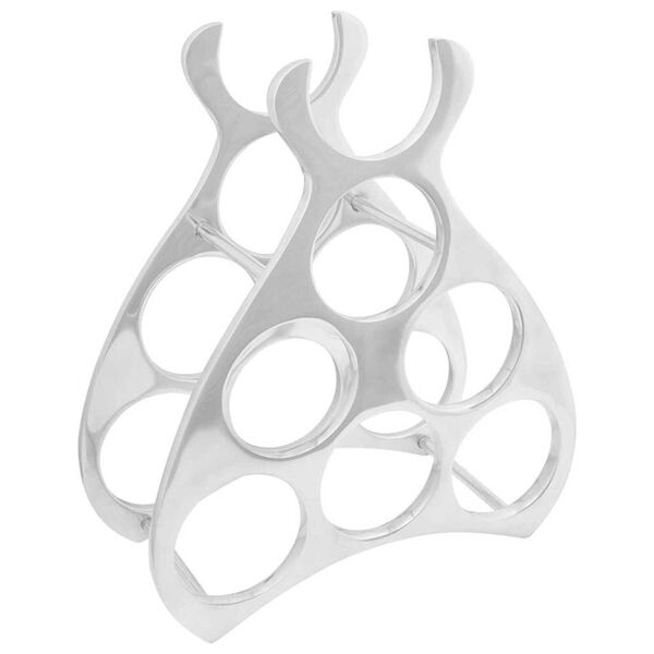 vidaXL Винен рафт Сребрист 32 x 14 x 37.5 см Алуминий