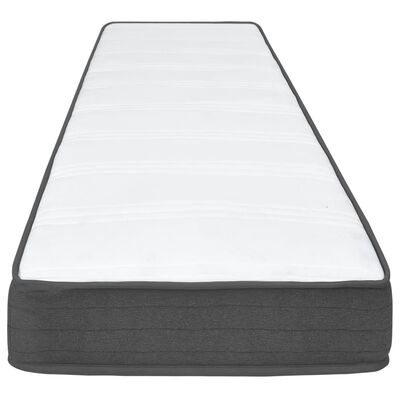 vidaXL Боксспринг легло, тъмносиво, текстил, 80x200 см