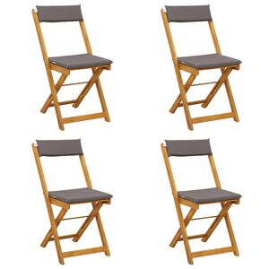 vidaXL Външни бistro столове 4 pcs Тъмносиво 40 x 53 x 80 см