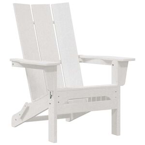 vidaXL Сгъваем Adirondack стол Бяло 80,5 x 74,5 x 92 см HDPE