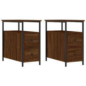 vidaXL Нощни шкафчета 2 бр кафяв дъб 30x60x60 см инженерно дърво