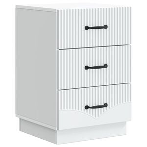 vidaXL Нощен шкаф Бяло 43 x 41 x 63,5 см Инженерна дървесина