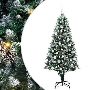 vidaXL С изкуствено коледно дърво с 300 LED светодиода Зелен 180 cm