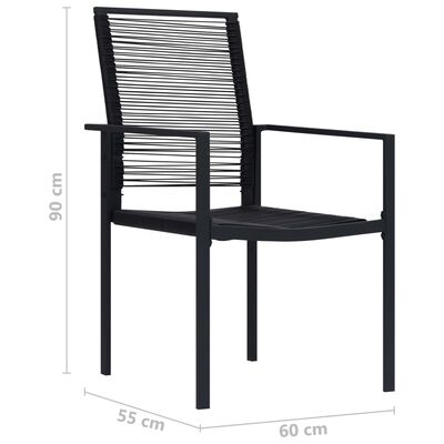 vidaXL Градински столове, 4 бр, PVC, ратан, черни