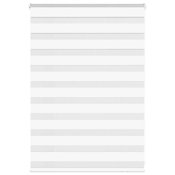 vidaXL Зеброва щора бял 115x100 см Ширина на плата 110,9 см полиестер