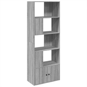 vidaXL Библиотека, сив сонома, 70x36x189 см, инженерно дърво