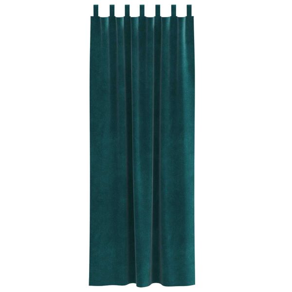 vidaXL Затъмняващи завеси 2 pcs Тъмен зелен 140 x 225 cm Кадифе