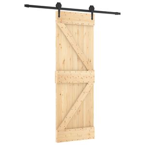 vidaXL Преплъзваща се врата 70 x 210 cm Естествено и черно