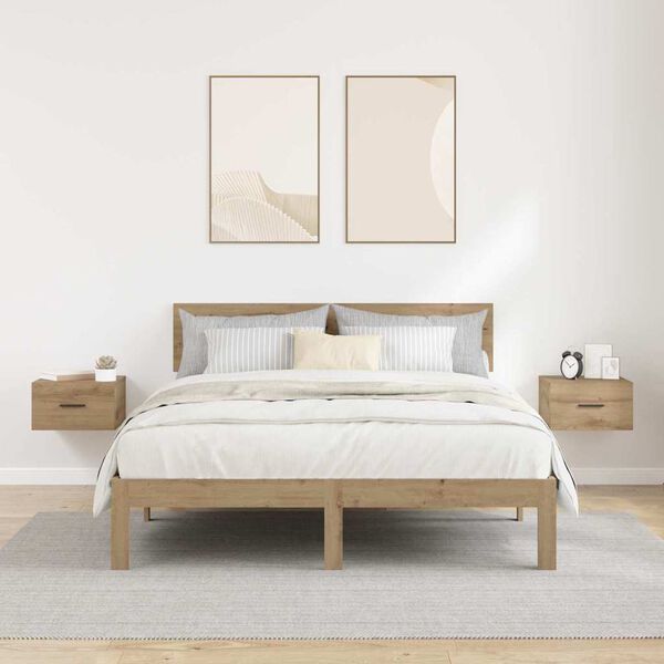 vidaXL Нощен шкаф 2 pcs дъб артизан 35 x 35 x 20 см Инженерно дърво