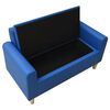 vidaXL 2-местен детски диван, син, изкуствена кожа