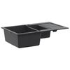 vidaXL Кухненска мивка с две корита Гранит 80 x 50 x 30.5 см Графит