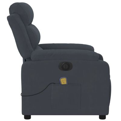 vidaXL Електрически масажен реклайнер стол, тъмносив, кадифе