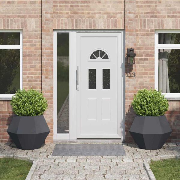 vidaXL Кашпа 2 pcs Антрацит 75 x 75 x 60 см Стомана