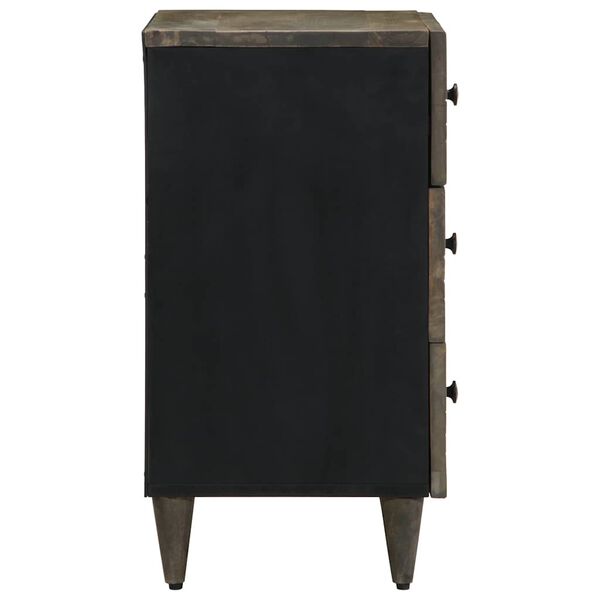 vidaXL Нощно шкафче Светло сиво 50x33x60 cm Масивна дървесина Манго