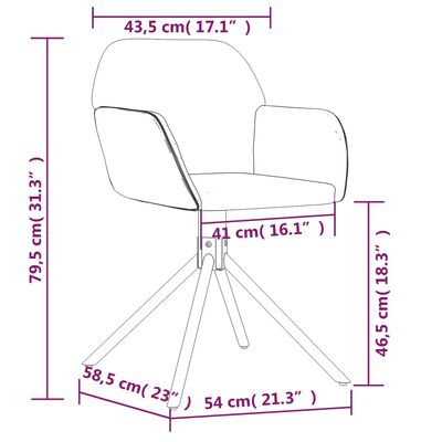 vidaXL Въртящи се трапезни столове, 2 бр, кафяви, кадифе