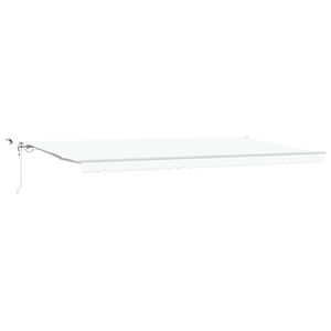 vidaXL Прибираща се тента Бяло 600 &times; 350 cm Полиестер