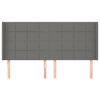 vidaXL Горна табла за легло с уши, тъмносива, 183x16x118/128 см, плат