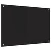 vidaXL Кухненски заден панел Черно 90 x 60 cm закалено стъкло