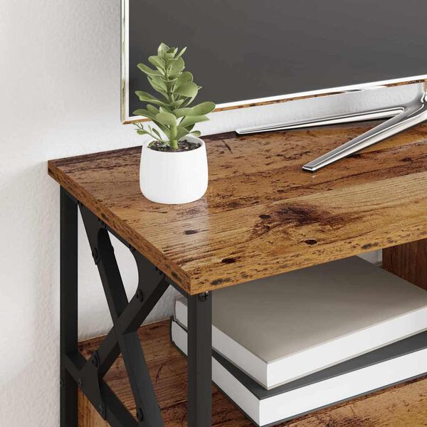 vidaXL ТВ шкаф с чекмедже Старо дърво 90 x 33 x 45 см