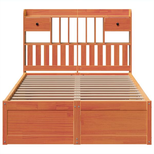 vidaXL Рамка за легло без матрак, восъчнокафяв, 120x200 см, бор масив