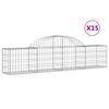 vidaXL Габионни кошници арка 15 бр 200x30x40/60 см поцинковано желязо