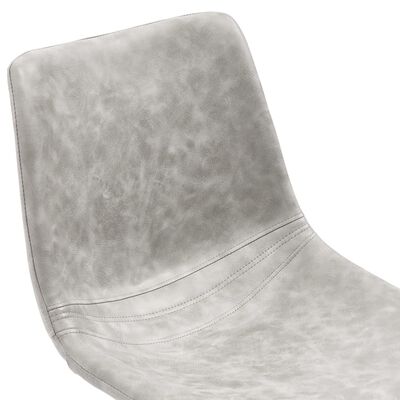 vidaXL Трапезни столове, 4 бр, светлосиви, изкуствена кожа