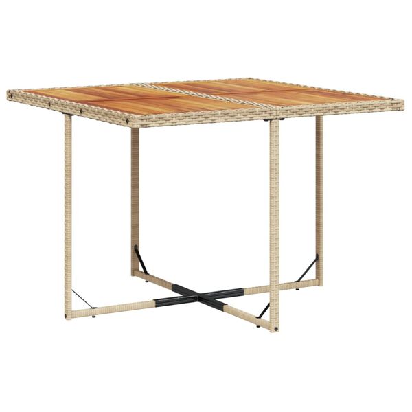 vidaXL Градински комплект с възглавници, 9 части, бежов полиратан