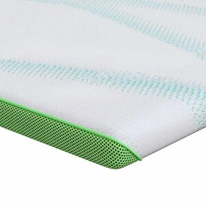 vidaXL Топер за матрак Бяло и зелено 80 x 200 cm Жакардова тъкан