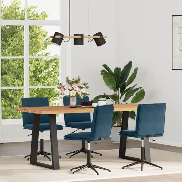 vidaXL Трапезни столове, 4 бр, сини, кадифе