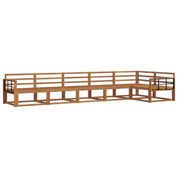 vidaXL Комплект дивани за открито 6 pcs Естествен