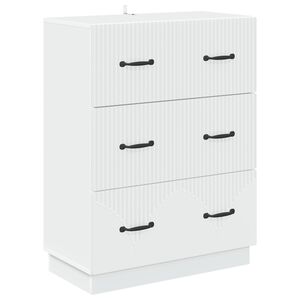 vidaXL Чекмеджетен шкаф Бяло 66 x 34,5 x 87 см Инженерна дървесина