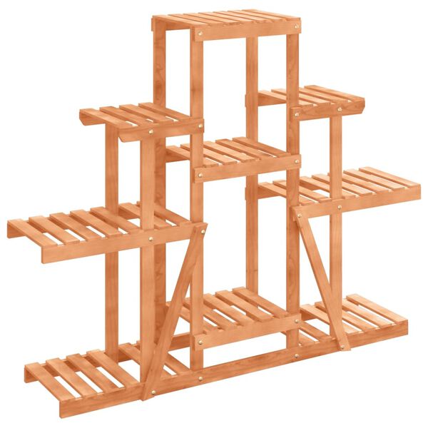 vidaXL Поставка за цветя, 110x25x96 см, масивна ела