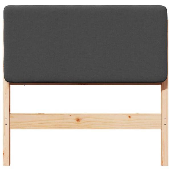 vidaXL Тапицирана табла Кафяво и тъмно сиво 80 cm Солидно борово дърво