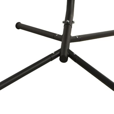 vidaXL Градински стол-люлка с възглавница черен плат Оксфорд и стомана