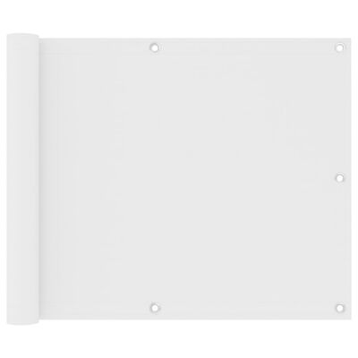 vidaXL Балконски параван, бял, 75x300 см, оксфорд плат