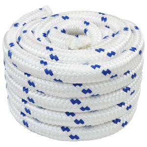 vidaXL Въже за лодка 4 mm 25 m Бяло и синьо