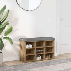 vidaXL Пейка за обувки, дъб артизан, 82x32x50 см, инженерно дърво