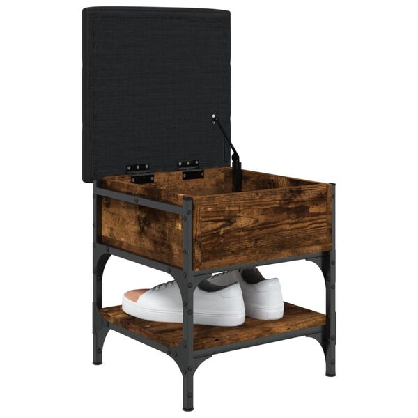 vidaXL Пейка за обувки, опушен дъб, 42x42x45 см, инженерно дърво