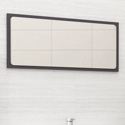 vidaXL Огледало за баня, сиво, 80x1,5x37 см, ПДЧ