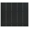 vidaXL Параван за стая, 5 панела, черен, 200x180 см, стомана