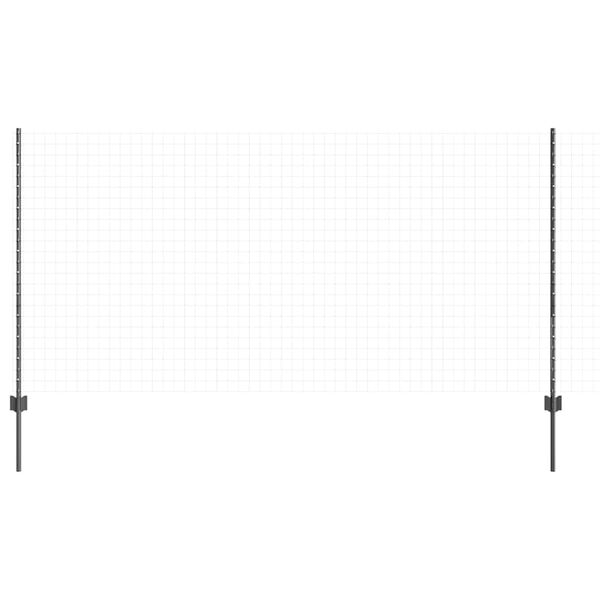 vidaXL Стълб за ограда. 11 pcs Сив 120 cm Стомана