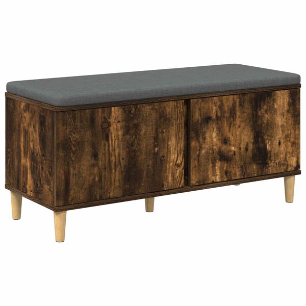 vidaXL Пейка за коридор с възглавница Димян дъб 100 x 38 x 46 см