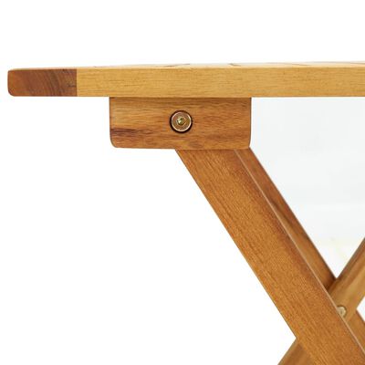 vidaXL Градински стол-шезлонг с маса, акациево дърво масив и textilene