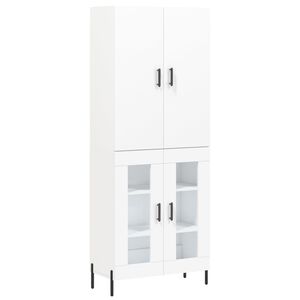 vidaXL Висок шкаф, бял, 69,5x34x180 см, инженерно дърво