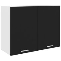 vidaXL Висящ шкаф, черен, 80x31x60 см, ПДЧ