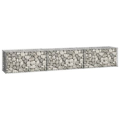 vidaXL Габионна стена с капаци, поцинкована стомана, 300x50x50 см