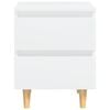 vidaXL Нощно шкафче с крака от боров масив, бяло, 40x35x50 см
