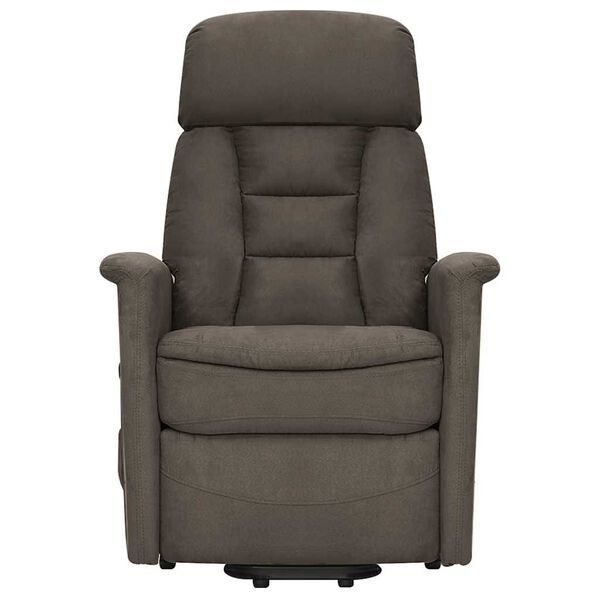 vidaXL Изправящ масажен стол, тъмносив, микрофибърна тъкан