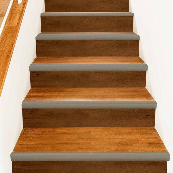 vidaXL Профили за ръбове на стълби 10 pcs Шампанско 67 x 3.5 x 3 см